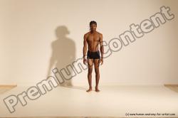 Underwear Gymnastic poses Man Black Athletic Black Dancing Dreadlocks Dynamic poses Academic